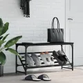 Étagère à chaussures noir 90x30x45 cm bois d'ingénierie