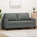 Canapé à 2 places Gris foncé 140 cm Tissu