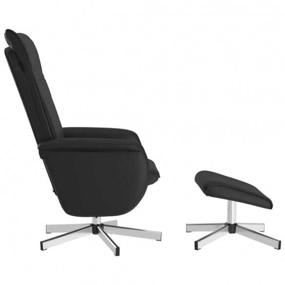 Fauteuil inclinable de massage avec repose-pied noir similicuir