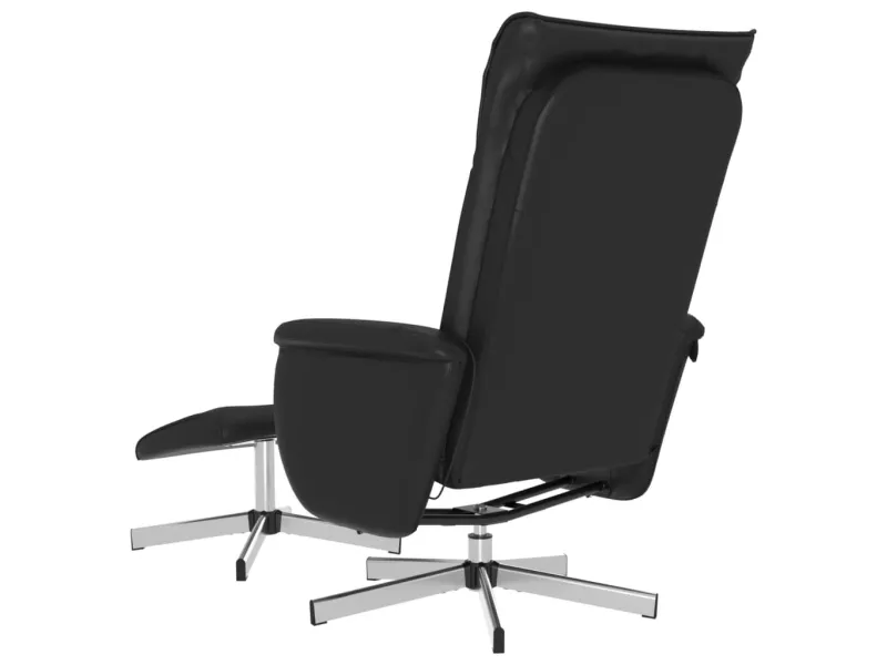 Fauteuil inclinable de massage avec repose-pied noir similicuir