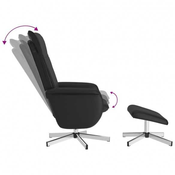 Fauteuil inclinable de massage avec repose-pied noir similicuir