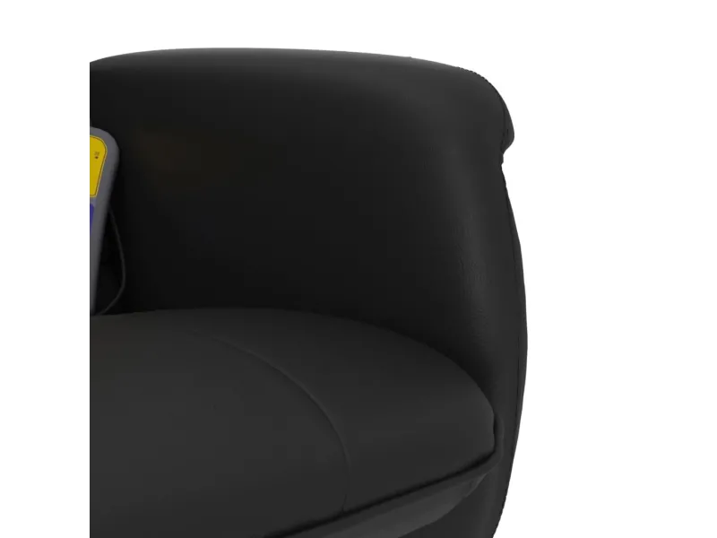 Fauteuil inclinable de massage avec repose-pied noir similicuir