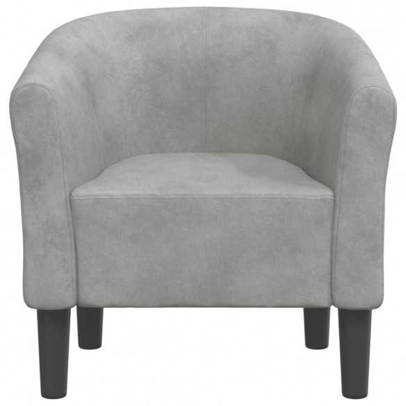 Fauteuil cabriolet gris clair velours