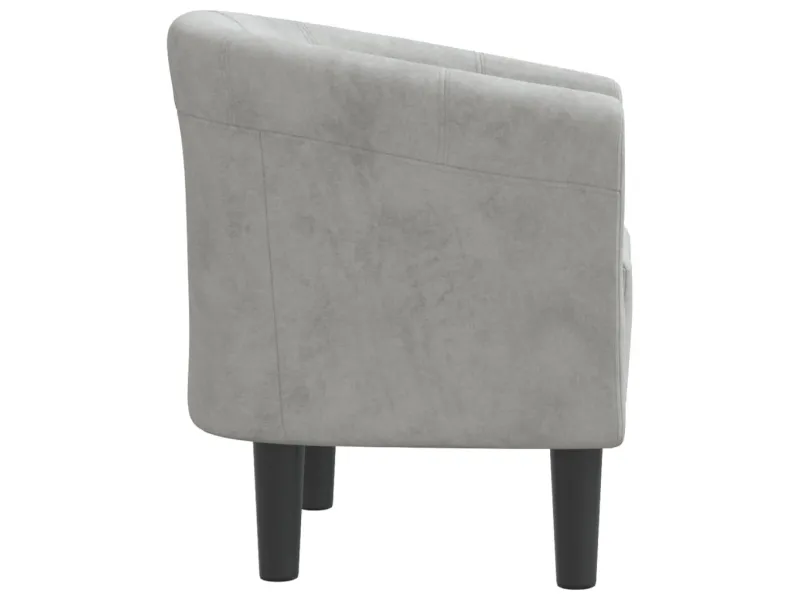 Fauteuil cabriolet gris clair velours