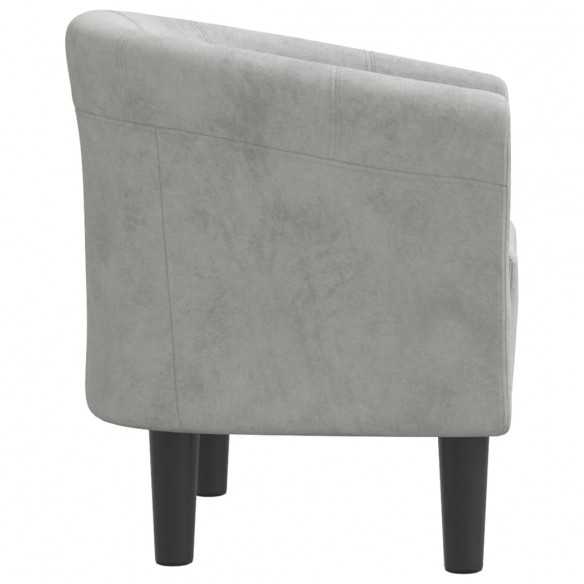 Fauteuil cabriolet gris clair velours