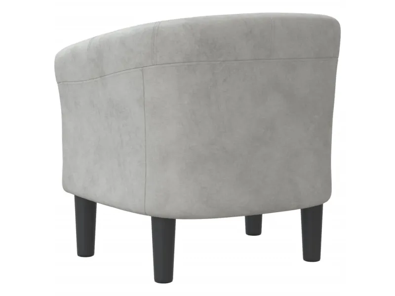 Fauteuil cabriolet gris clair velours
