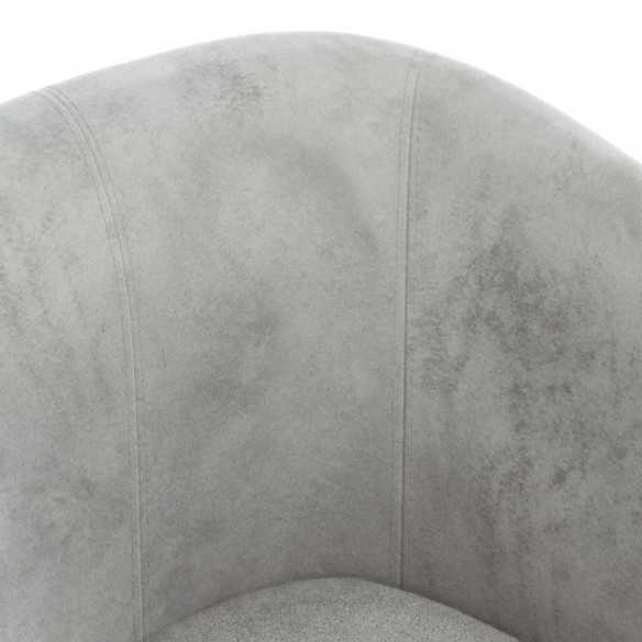 Fauteuil cabriolet gris clair velours