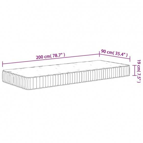 Matelas à ressorts ensachés moyen 90x200 cm