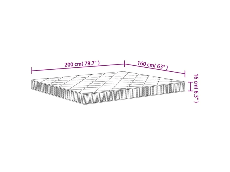 Matelas en mousse moyennement doux 160x200 cm