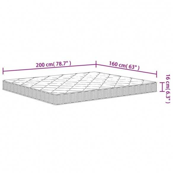 Matelas en mousse moyennement doux 160x200 cm