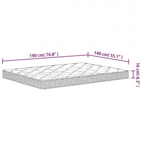 Matelas en mousse moyennement doux 140x190 cm