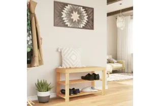 Étagère à chaussures 3 niveaux 70x27,5x45 cm bambou