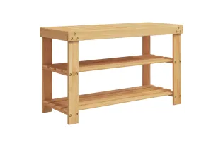 Étagère à chaussures 3 niveaux 70x27,5x45 cm bambou 2