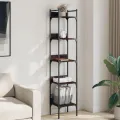 Bibliothèque 5 niveaux chêne brun 35x30x174 cm bois ingénierie