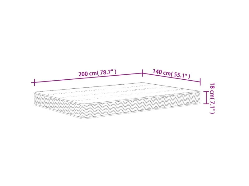 Matelas à ressorts bonnell moyen 140x200 cm