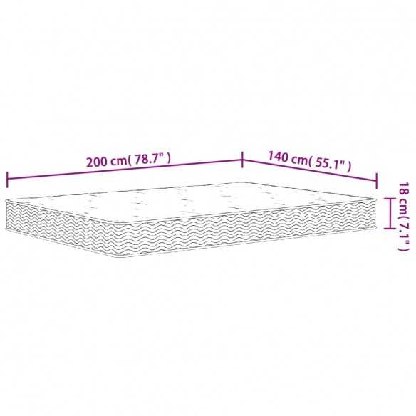 Matelas à ressorts bonnell moyen 140x200 cm