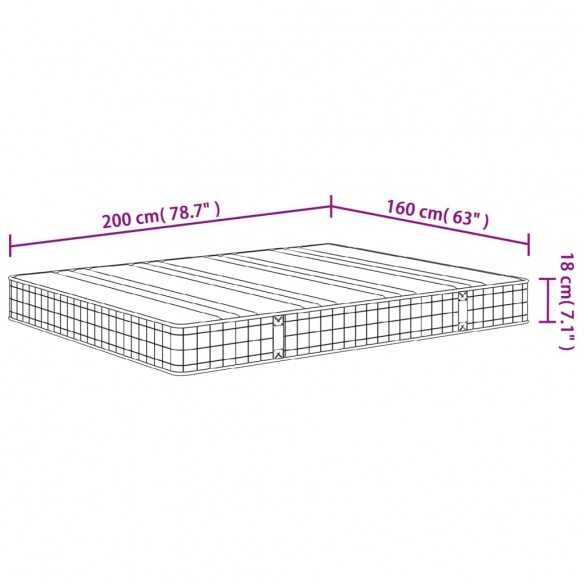 Matelas à ressorts bonnell moyen 160x200 cm