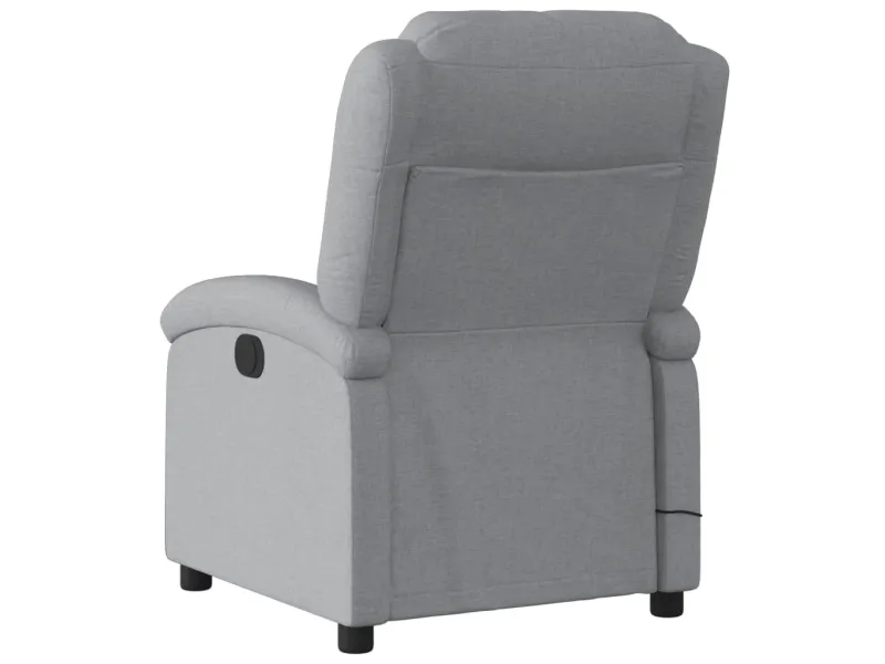 Fauteuil de massage inclinable électrique gris clair tissu