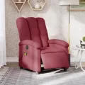 Fauteuil de massage inclinable électrique Rouge bordeaux Tissu