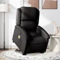 Fauteuil inclinable de massage électrique Noir Tissu