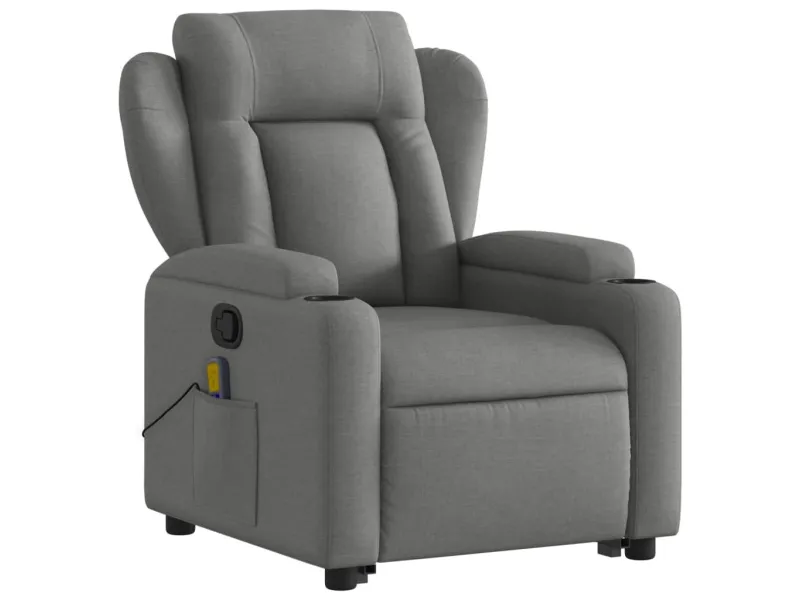 Fauteuil de massage inclinable Gris foncé Tissu