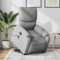 Fauteuil de massage inclinable Gris clair Tissu