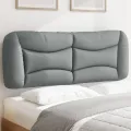 Coussin de tête de lit gris clair 140 cm tissu