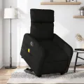 Fauteuil inclinable de massage électrique Noir Tissu