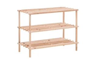 Range-chaussures à 3 étagères Bois de sapin solide