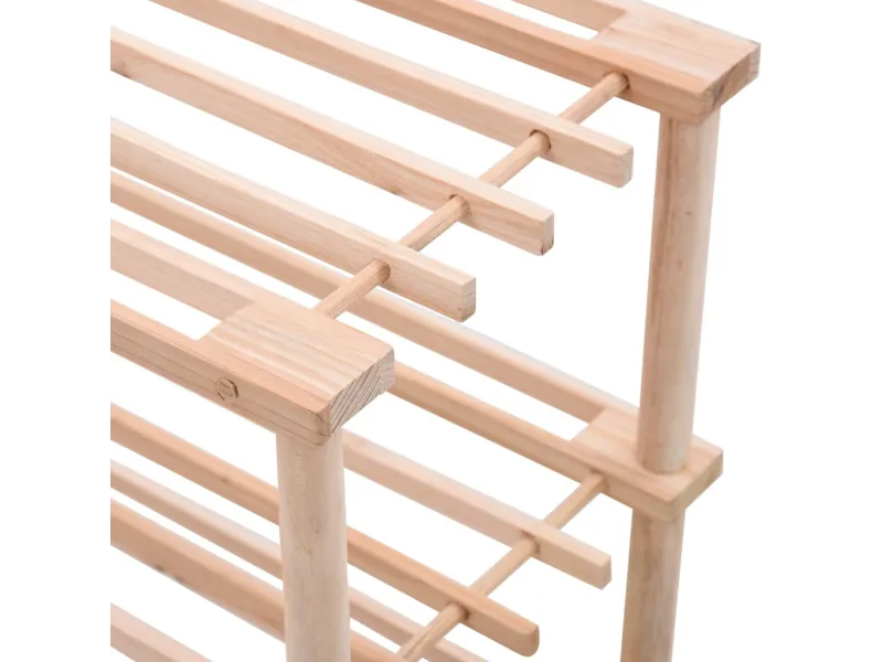 Range-chaussures à 3 étagères Bois de sapin solide