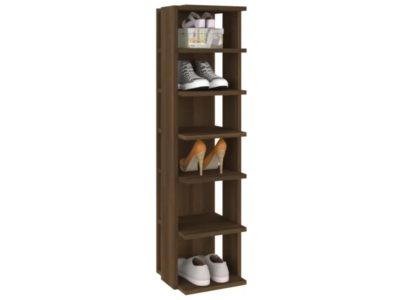 Étagère à chaussures Chêne marron 27,5x27x102cm Bois ingénierie