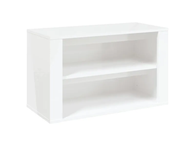 Étagère à chaussures Blanc brillant 75x35x45 cm Bois ingénierie