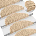 Tapis d'escalier autocollants 15 pcs 65x21x4 cm Beige clair