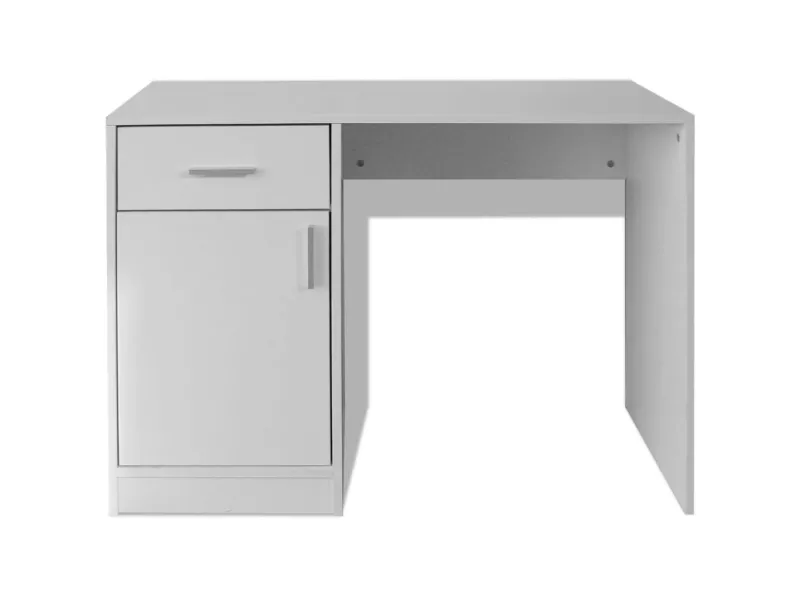 Bureau avec tiroir et placard 100x40x73 cm Blanc