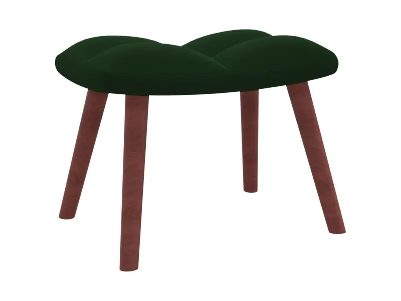 Chaise de relaxation avec repose-pied Vert foncé Velours