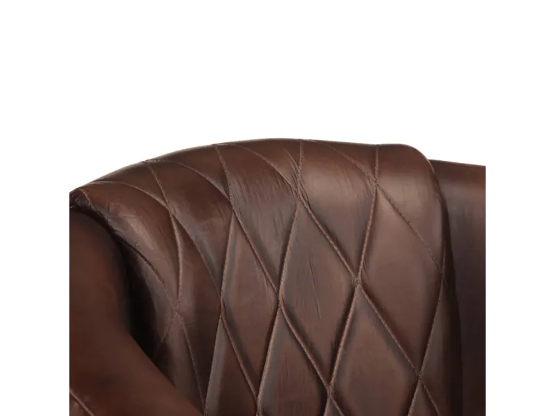 Fauteuil cabriolet marron clair cuir véritable