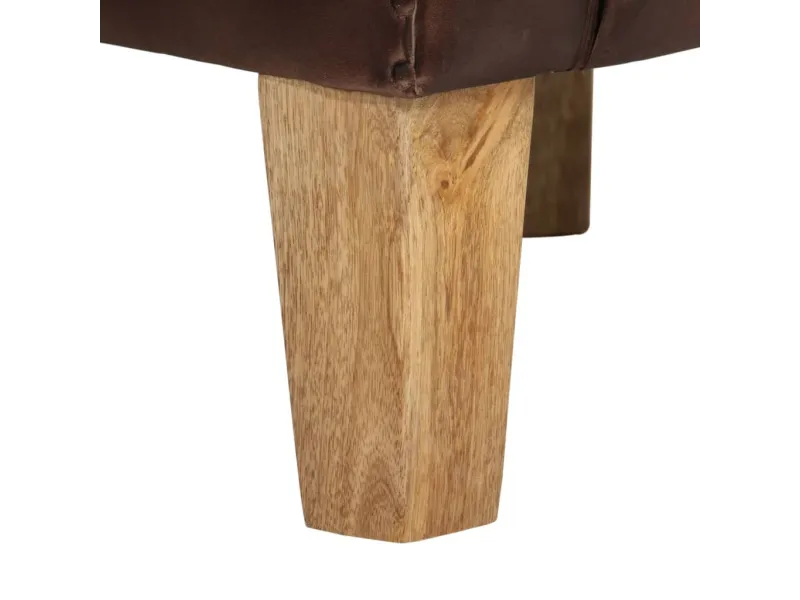 Fauteuil cabriolet marron clair cuir véritable