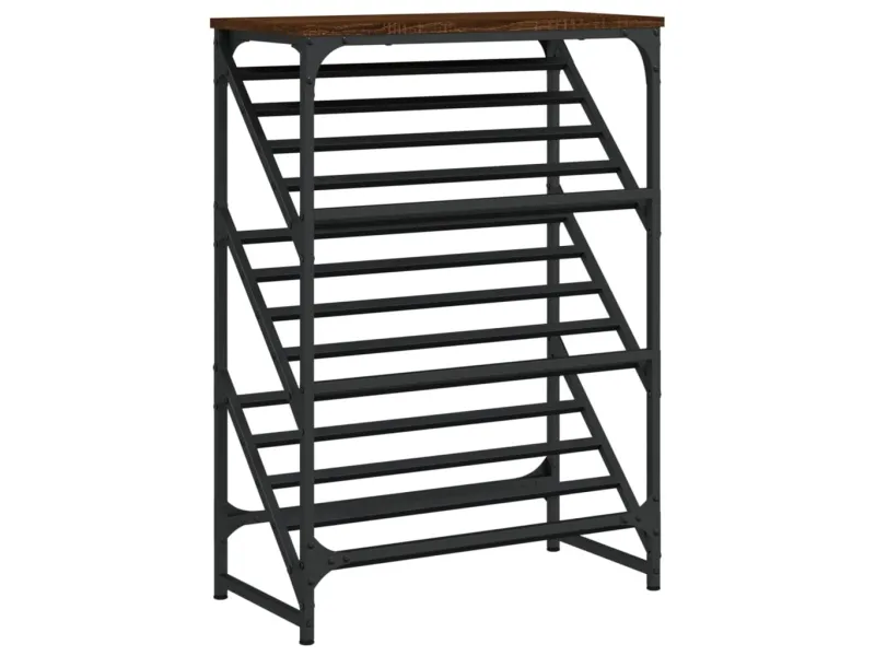 Étagère à chaussures chêne marron 60x30x85 cm bois d'ingénierie