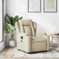 Fauteuil de massage inclinable Crème Tissu