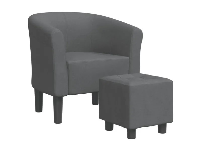 Fauteuil cabriolet avec repose-pied gris foncé tissu