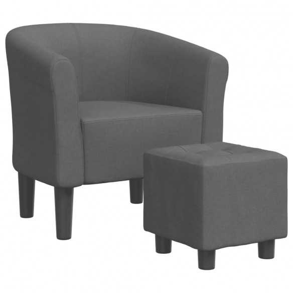 Fauteuil cabriolet avec repose-pied gris foncé tissu