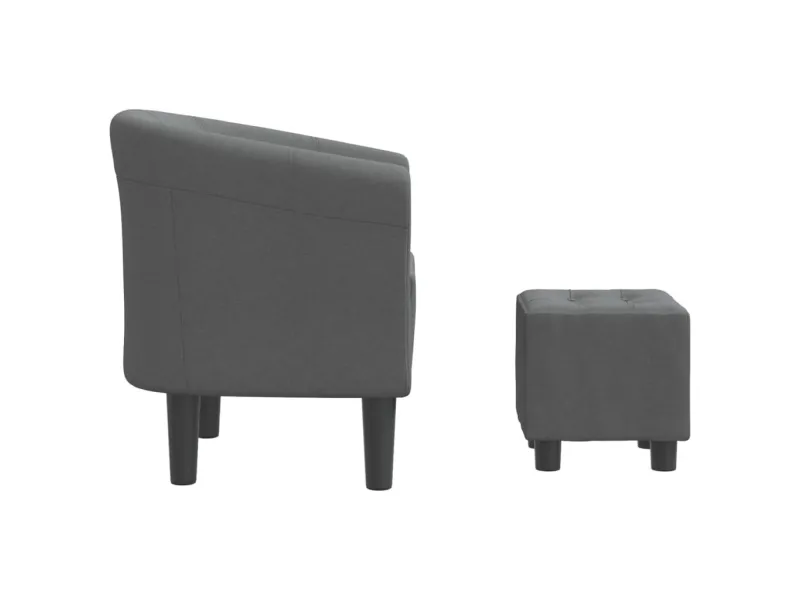 Fauteuil cabriolet avec repose-pied gris foncé tissu