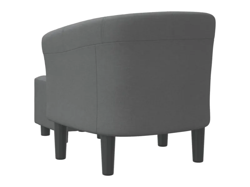 Fauteuil cabriolet avec repose-pied gris foncé tissu