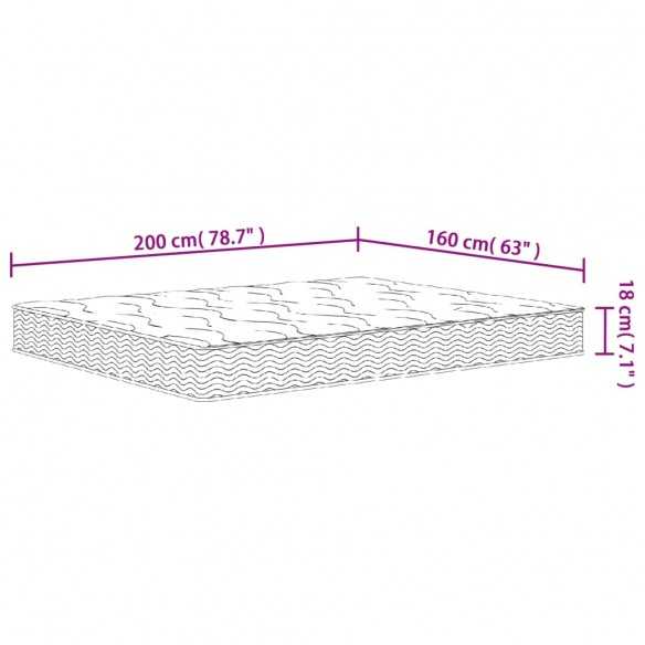 Matelas à ressorts bonnell moyen 160x200 cm