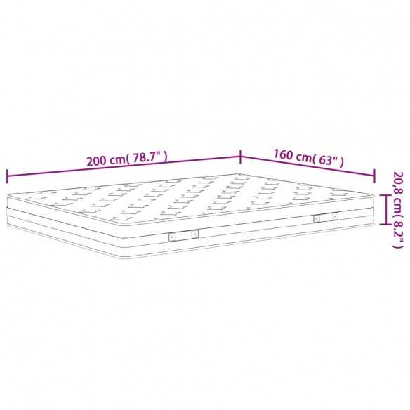 Matelas à ressorts bonnell moyen 160x200 cm
