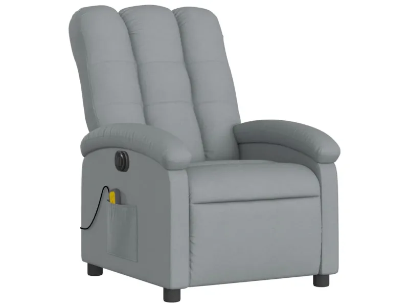 Fauteuil de massage inclinable électrique gris clair tissu