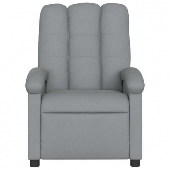 Fauteuil de massage inclinable électrique gris clair tissu