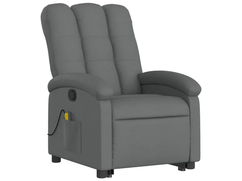 Fauteuil de massage inclinable Gris foncé Tissu