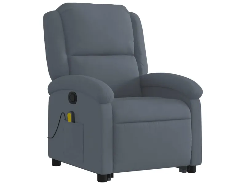 Fauteuil de massage inclinable Gris foncé Velours