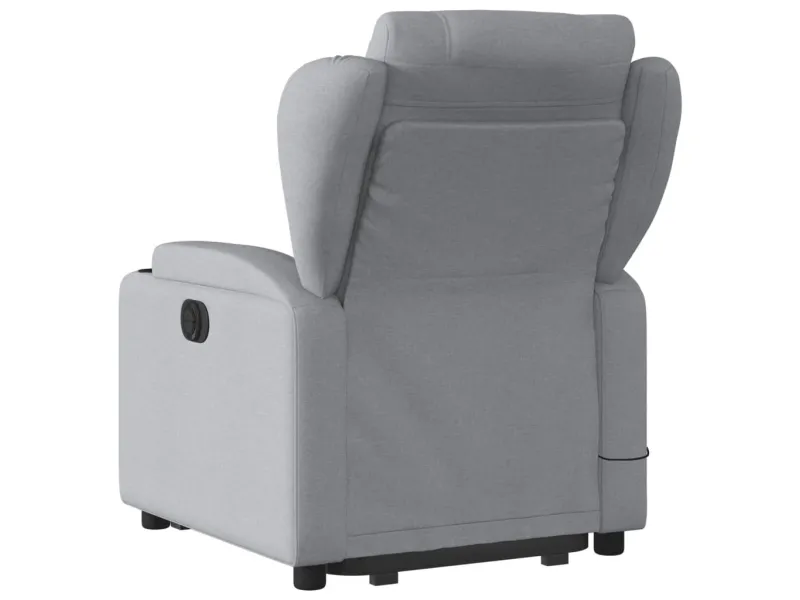 Fauteuil inclinable de massage électrique Gris clair Tissu